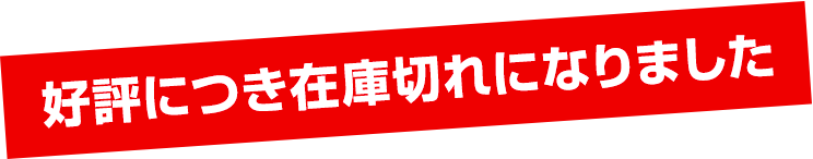 好評につき在庫切れになりました